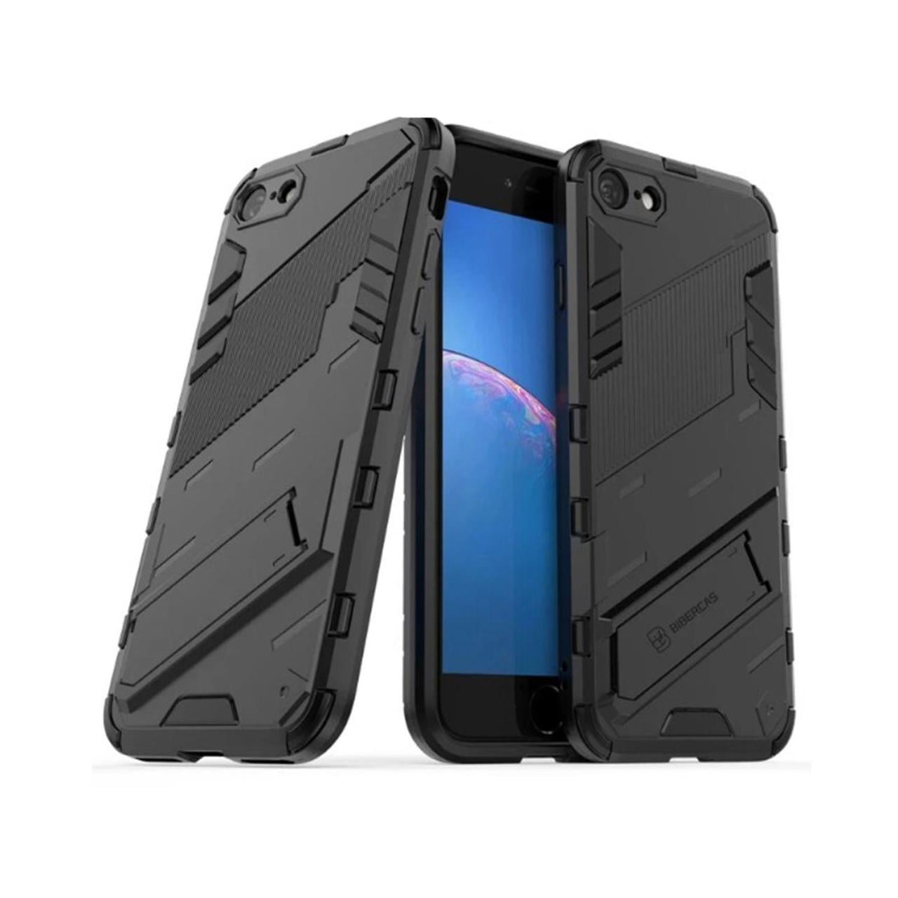 Microcase iPhone 7 Matrix Serisi Armor Standlı Perfect Koruma Kılıf -Siyah