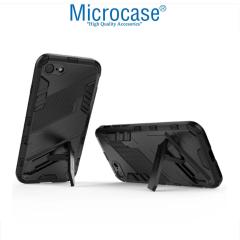 Microcase iPhone 7 Matrix Serisi Armor Standlı Perfect Koruma Kılıf -Siyah