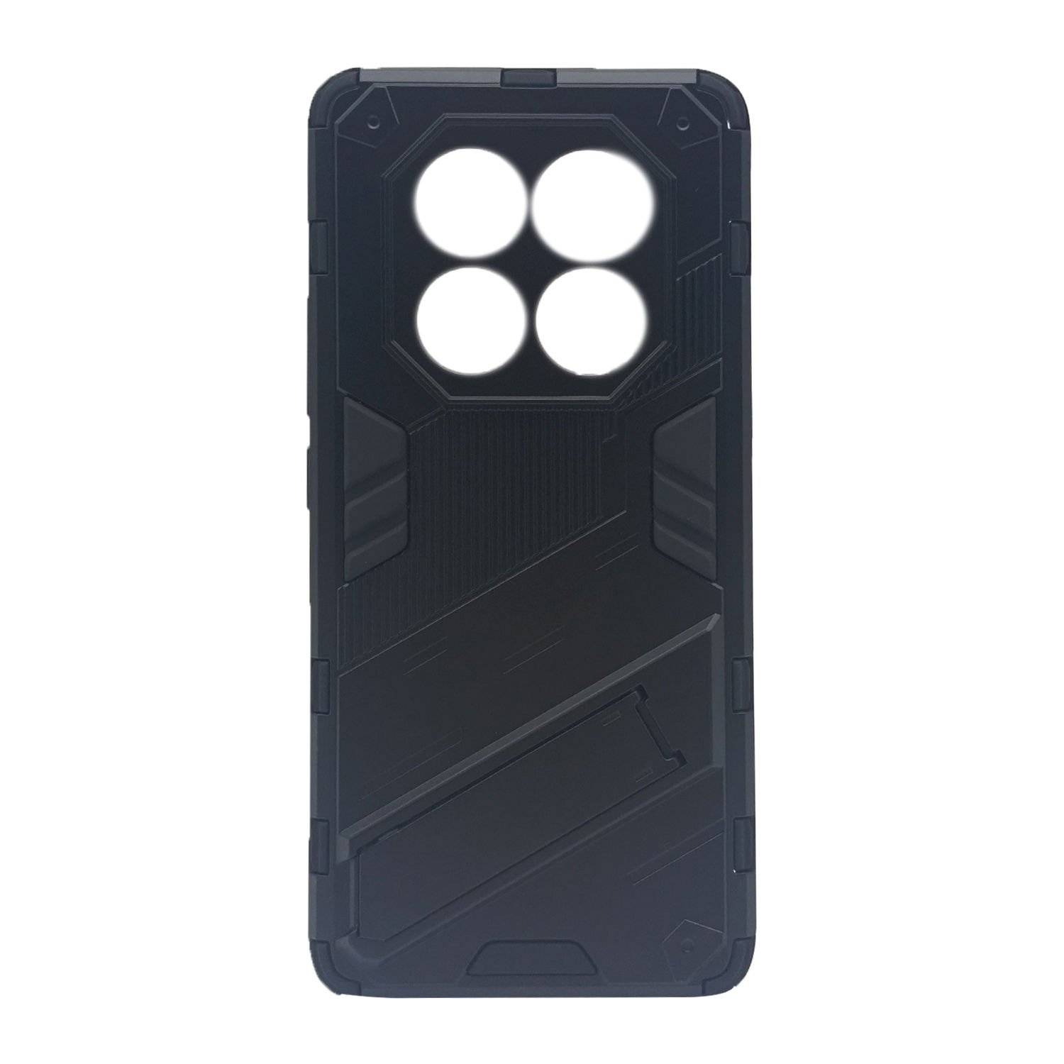 Microcase Xiaomi Redmi Note 14 Pro 5G Matrix Serisi Armor Standlı Perfect Koruma Kılıf - Siyah Al3416
