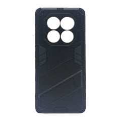 Microcase Xiaomi Redmi Note 14 Pro 5G Matrix Serisi Armor Standlı Perfect Koruma Kılıf - Siyah Al3416