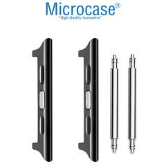 Microcase Apple Watch 42-44-45 mm to 22 mm Çevirici Metal Kordon Kayış Adaptörü Set - AL3135 Siyah