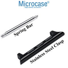 Microcase Apple Watch 42-44-45 mm to 22 mm Çevirici Metal Kordon Kayış Adaptörü Set - AL3135 Siyah