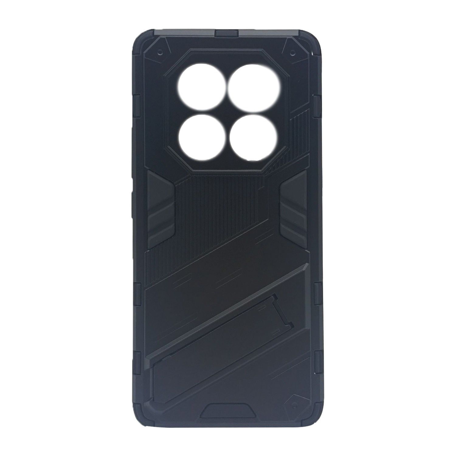 Microcase Xiaomi Redmi Note 14 Pro Plus 5G Matrix Serisi Armor Standlı Perfect Koruma Kılıf - Siyah Al3416