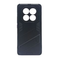 Microcase Xiaomi Redmi Note 14 Pro Plus 5G Matrix Serisi Armor Standlı Perfect Koruma Kılıf - Siyah Al3416