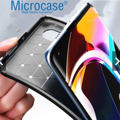 Microcase Xiaomi Mi 10 Pro Maxy Serisi Carbon Fiber Silikon TPU Kılıf - Siyah