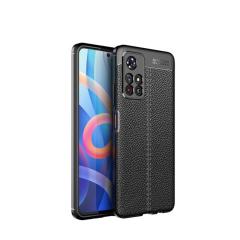 Microcase Xiaomi Redmi Note 11 Leather Serisi Silikon Kılıf - Siyah