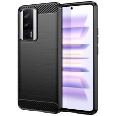 Microcase Xiaomi K60/K60 Pro Brushed Carbon Fiber Silikon Kılıf - Siyah AL3332