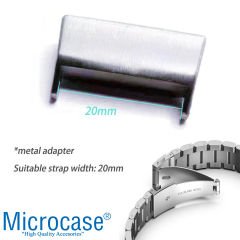 Microcase Xiaomi Redmi Watch 2 / Mi Watch Lite 2 / Poco Watch 20 mm Çevirici Metal Kordon Kayış Adaptörü Set - AL3137