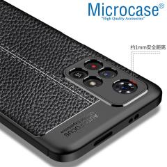 Microcase Xiaomi Redmi Note 11T 5G Leather Serisi Silikon Kılıf - Siyah