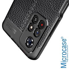 Microcase Xiaomi Redmi Note 11T 5G Leather Serisi Silikon Kılıf - Siyah