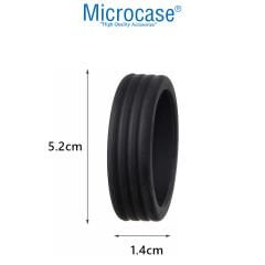 Microcase  Silikon  Aşınmaya Dayanıklı Ses Önleyici Bavul Tekerlek Kılıfı Düz Kalıp-AL4548  4 Adet Siyah