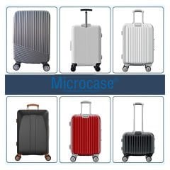 Microcase  Silikon  Aşınmaya Dayanıklı Ses Önleyici Bavul Tekerlek Kılıfı Düz Kalıp-AL4548  4 Adet Siyah