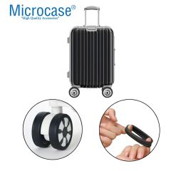 Microcase  Silikon  Aşınmaya Dayanıklı Ses Önleyici Bavul Tekerlek Kılıfı Düz Kalıp-AL4548  8 Adet Siyah