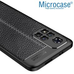 Microcase Xiaomi Redmi Note 11 Pro Leather Serisi Silikon Kılıf - Siyah