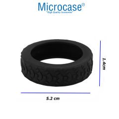 Microcase  Silikon  Aşınmaya Dayanıklı Ses Önleyici Bavul Tekerlek Kılıfı Tırtıklı Kalıp-AL4549  4 Adet Siyah