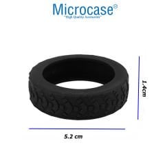 Microcase  Silikon  Aşınmaya Dayanıklı Ses Önleyici Bavul Tekerlek Kılıfı Tırtıklı Kalıp-AL4549  4 Adet Siyah