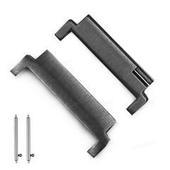 Microcase Universal Akıllı Saatler için 20 mm to 20 mm Çevirici Metal Kordon Kayış Adaptörü Set - AL3138 Gümüş