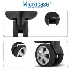Microcase  Silikon  Aşınmaya Dayanıklı Ses Önleyici Bavul Tekerlek Kılıfı Tırtıklı Kalıp-AL4549  8 Adet Siyah