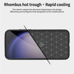 Microcase Samsung S24 Brushed Carbon Fiber Silikon Kılıf - Siyah AL3332