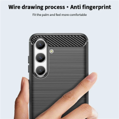 Microcase Samsung S24 Brushed Carbon Fiber Silikon Kılıf - Siyah AL3332