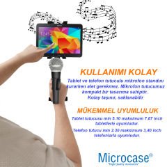 Microcase 7in1 Set Mikrofon Tablet ve Telefon Tutuculu 180 Derece Döner Ayarlanabilir Mikrofon Standı AL4533