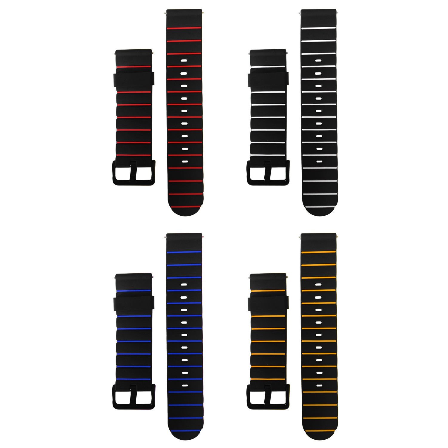 Microcase Huawei Watch GT 2e 22 mm Akıllı Saatler için Çizgi Desenli Silikon Kordon Kayış-KY69