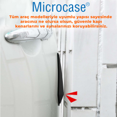 Microcase Universal Esnek Ayna ve Kapı Kenar Çizilme Önleyici Koruyucu Seti 4Lü AL5360