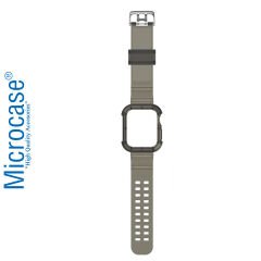 Microcase Apple Watch 38 mm - 40 mm - 41 mm Uyumlu Kılıf Korumalı Silikon Kordon Kayış - KY22-1