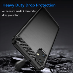 Microcasse Samsung Galaxy A05  Brushed Carbon Fiber Silikon Kılıf - Siyah AL3332