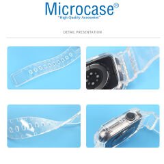 Microcase Apple Watch 38 mm - 40 mm - 41 mm Uyumlu Kılıf Korumalı Silikon Kordon Kayış - KY22-1
