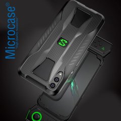 Microcase Xiaomi Black Shark 3 Pro Maxy Serisi Carbon Fiber Silikon TPU Kılıf - Siyah