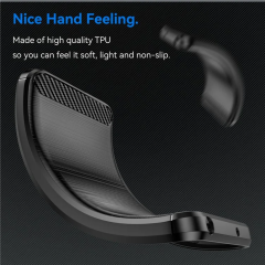 Microcase Samsung A15 5G Brushed Carbon Fiber Silikon Kılıf - Siyah AL3332