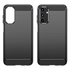 Microcase Samsung A15 5G Brushed Carbon Fiber Silikon Kılıf - Siyah AL3332