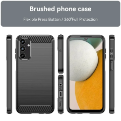 Microcase Samsung A15 5G Brushed Carbon Fiber Silikon Kılıf - Siyah AL3332