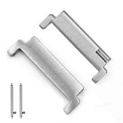 Microcase Universal Akıllı Saatler için 20 mm to 22 mm Çevirici Metal Kordon Kayış Adaptörü Set - AL3140 Gümüş