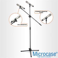 Microcase 4in1 Zemin Tipi 360 Döner Profesyonel Metal Mikrofon Standı AL4534