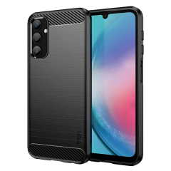 Microcase Samsung A25 5G Brushed Carbon Fiber Silikon Kılıf - Siyah AL3332