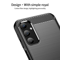 Microcase Samsung A25 5G Brushed Carbon Fiber Silikon Kılıf - Siyah AL3332