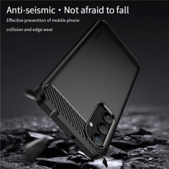 Microcase Samsung A25 5G Brushed Carbon Fiber Silikon Kılıf - Siyah AL3332