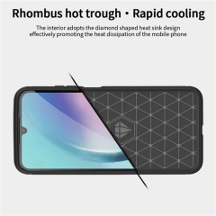 Microcase Samsung A25 5G Brushed Carbon Fiber Silikon Kılıf - Siyah AL3332