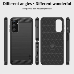 Microcase Samsung A25 5G Brushed Carbon Fiber Silikon Kılıf - Siyah AL3332