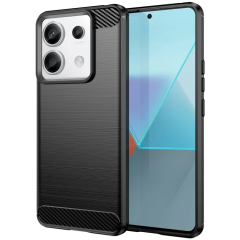 Microcase Poco X6 /Xiaomi Redmi Note 13 PRO 5G Brushed Carbon Fiber Silikon Kılıf - Siyah AL3332