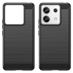 Microcase Poco X6 /Xiaomi Redmi Note 13 PRO 5G Brushed Carbon Fiber Silikon Kılıf - Siyah AL3332