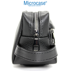 Microcase 2 Gözlü Bileklik Tutmalı Günlük Deri El Çantası Traş Çantası Seyahat Çantası - AL5234