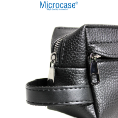 Microcase 2 Gözlü Bileklik Tutmalı Günlük Deri El Çantası Traş Çantası Seyahat Çantası - AL5234
