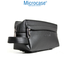 Microcase 2 Gözlü Bileklik Tutmalı Günlük Deri El Çantası Traş Çantası Seyahat Çantası - AL5234