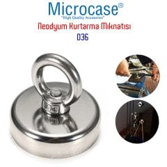 Microcase Süper Güçlü 36mm Neodyum Kurtarma Mıknatısı Yuvarlak Vidalı Pot Magnet - D36