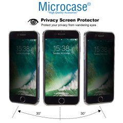 Microcase iPhone 6 - 6s Privacy Gizlilik Filtreli Tam Kaplayan Tempered Cam - Siyah