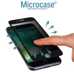 Microcase iPhone 6 - 6s Privacy Gizlilik Filtreli Tam Kaplayan Tempered Cam - Siyah