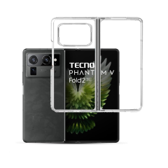 Microcase Tecno Phantom V Fold2 ile Uyumlu Sert Kristal Kapaklı Kılıf Şeffaf- AL3157